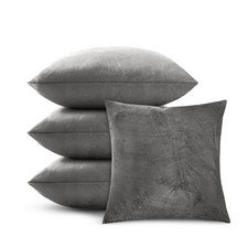 Velvet Cushion Covers or Filled Cushions Set of 4 Decorative Sofa Throw 18 x 18"