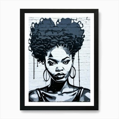 Graffiti Wandbild von schönem Schwarz mit gerahmtem Wandbild Poster Leinwanddruck Bild