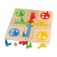Bigjigs Toys Wooden Traditional Ludo Toy Game Play Set