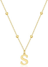 Stocking Stuffers Initial Necklaces for Women Dainty 14K Gold Plated A-Z Letter