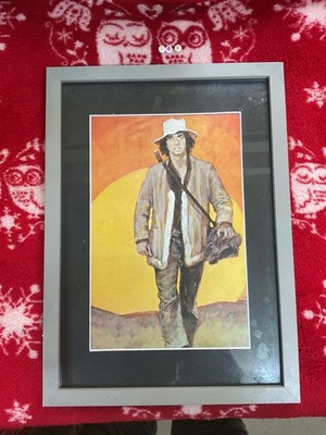 SELTENER AQUARELL KUNSTDRUCK, gerahmt, DAVID CARRADINE KUNG FU, KULT TV