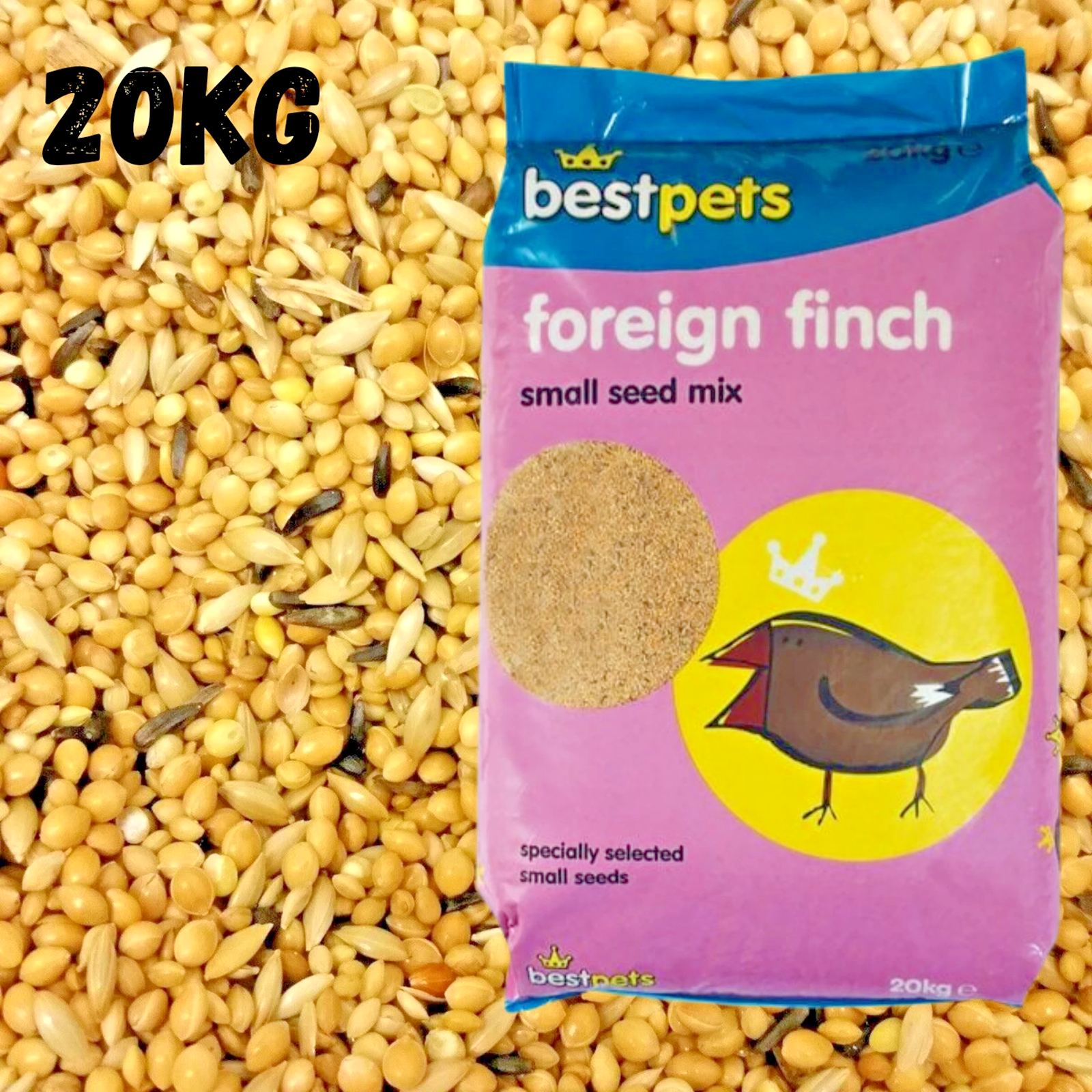 20KG FOREIGN FINCH SEED : BestPets Bird Food Millet Canary Seed Niger Feed Mix