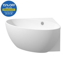 Bathroom Freestanding Bath Corner Bathtub 1510mm Acrylic White Built-In Waste