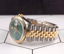 Rolex 36mm Datejust 18K Steel Yellow Gold Malachite Dial Watch 16013 3