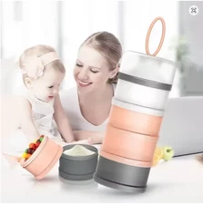 Portable Milk Powder Formula Dispenser 4 Compartments Baby Food Box
