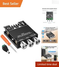 Compact 2.0 Channel Bluetooth Amp Board with Treble/Bass Control - Password Free