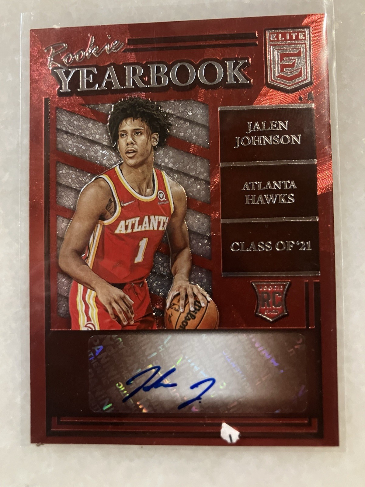2021-22 Donruss Elite Rookie Yearbook Auto Jalen Johnson #RY-JJO Auto RC