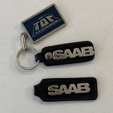 Vintage Saab Take Off Program Keychain Key Ring Key Chain Metal Leather Germany Vintage Saab Take Off Program Keychain Key Ring Key Chain Metal Leather Germany