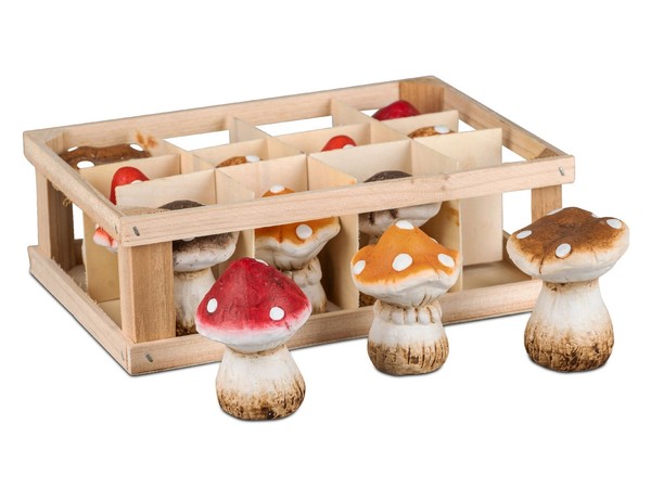 Mini Deko Pilz Herbstfarben H. 7Cm ZufäLlige Auswahl Aus Terracotta Formano-image