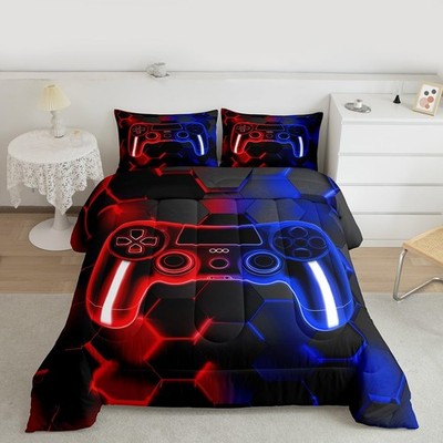 Feelyou Gamer Duvet Quilt Gaming Bedding Set For Kids Boys Girls Teens Room