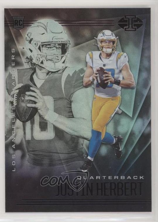 2020 Panini Illusions Trophy Collection Emerald Justin Herbert #7 00m9