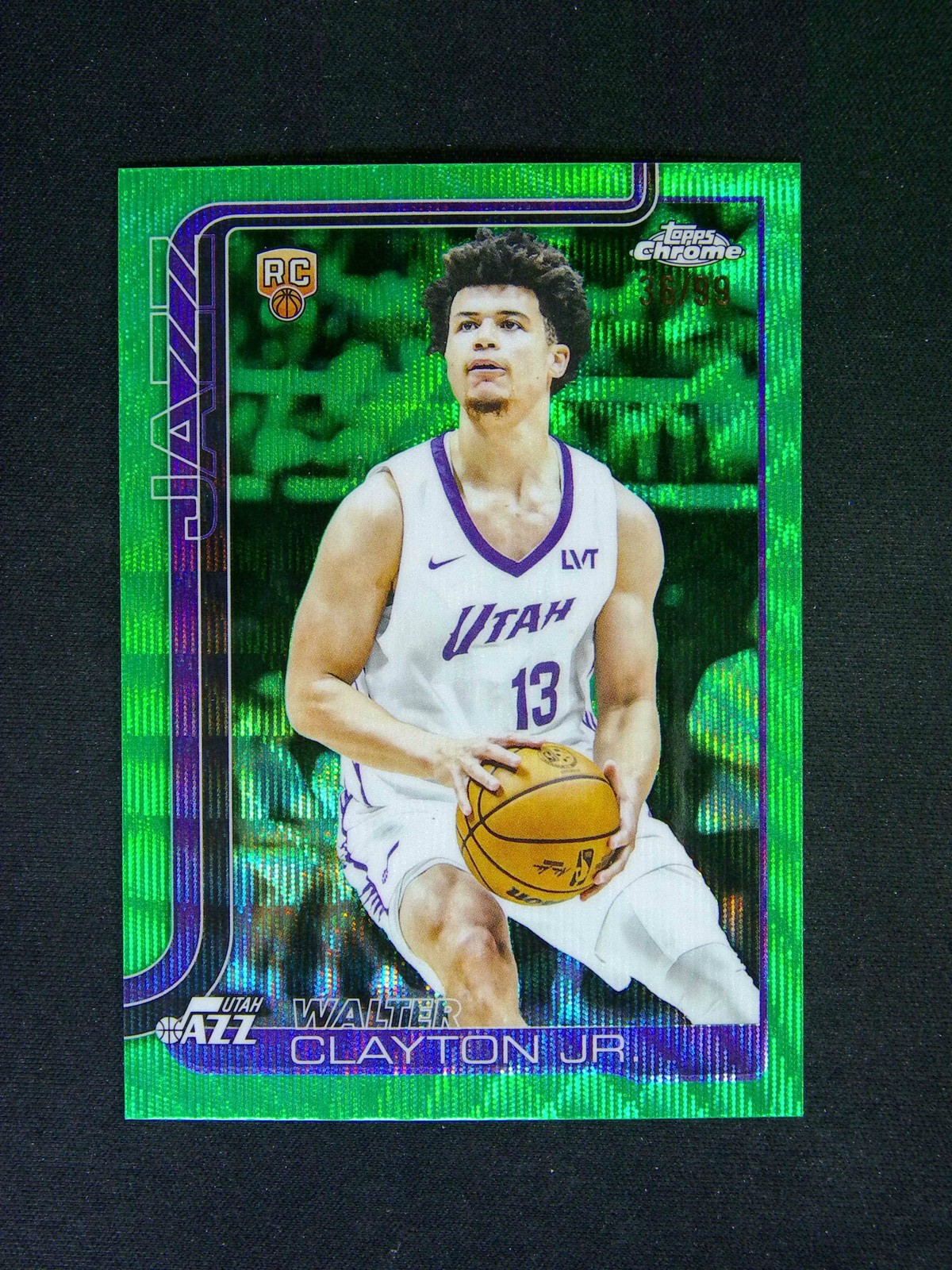 2025-26 Topps Chrome Walter Clayton Jr. #268 RC Rookie Green Wave /99