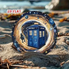 1pc 2D 2D Flat 1pc Round Aluminum Sign- Starry Metal Wall Hanging Decoration, Ro