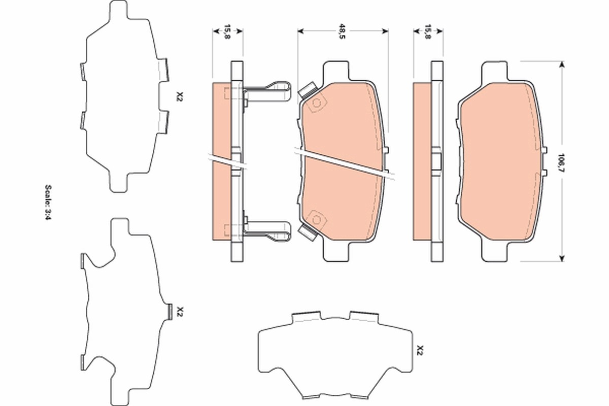 2x ✅Fits TRW GDB3512 BRAKE PAD SET, DISC BRAKE  ⭐UK Seller⭐