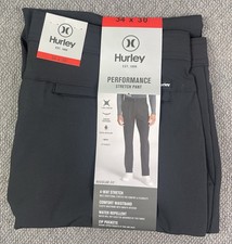 Hurley Men's Hybrid Water Repellent Black Pants 34x30 NWT