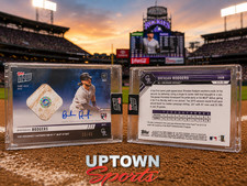 On-Card Auto Relic 28/49 - Brendan Rodgers -2019  MLB TOPPS NOW® Card 240B