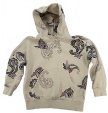 90s GAP Hoodie Teen 8 Cream Paisley Vintage Streetwear