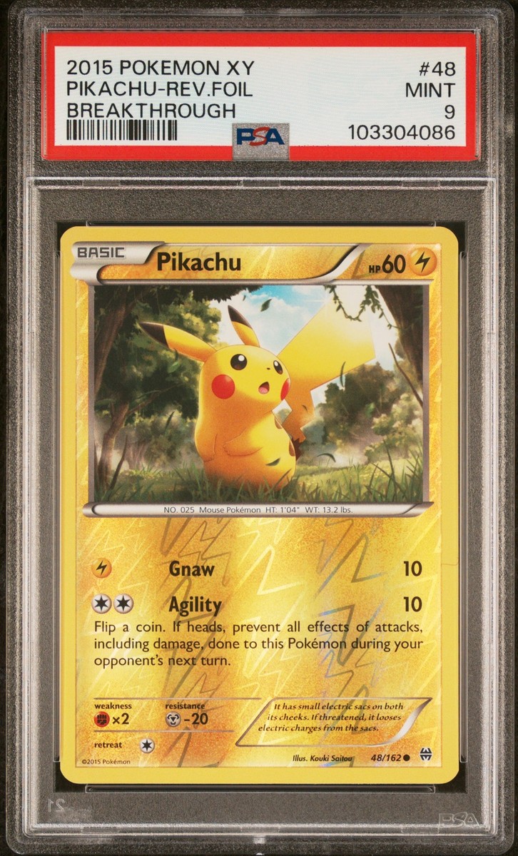 2015 POKEMON XY BREAKTHROUGH #48 PIKACHU-REVERSE FOIL PSA 9 | eBay