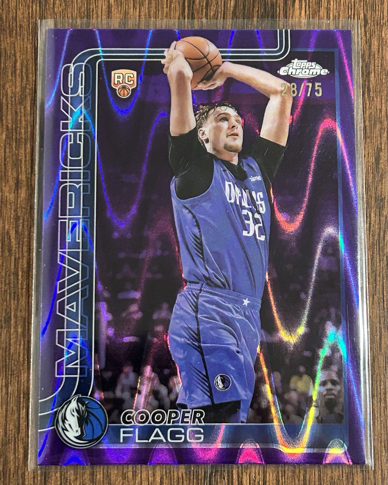 Cooper Flagg Rookie Purple RayWave /75 2025-26 Topps Chrome #251 - Mavericks ROY