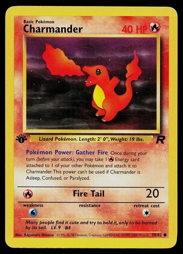 Pokemon Card - Charmander Team Rocket 50/82 Common 1st Edition
