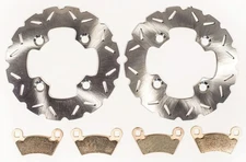 Rear RipTide Brake Rotors Discs & MudRat Brake Pads 2014 Polaris RZR 900 Razor