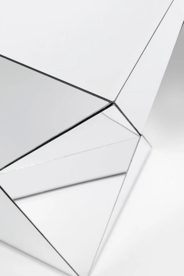 Design Tavolino Luxury Triangle, Argento/ a Specchio, 54X32X32Cm, Forma Geometri - Immagine 4 di 4