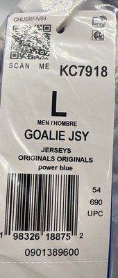 Adidas Goalkeeper Jersey Men's Size L Power Blue KC7918 New with