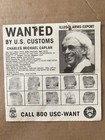 Vtg 1989 Original U.S. Customs WANTED Poster Charles Michael Caplan Arms Export — photo 1