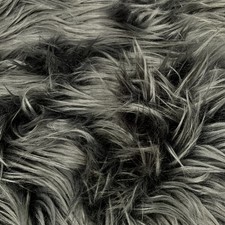 Eden DARK GREY Shaggy Long Pile Soft Faux Fur Fabric for Fursuit, Cosplay Costu