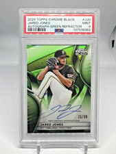 2025 Topps Chrome Black JARED JONES Green Auto 25/99- PSA 9 MINT #CBA-JJO