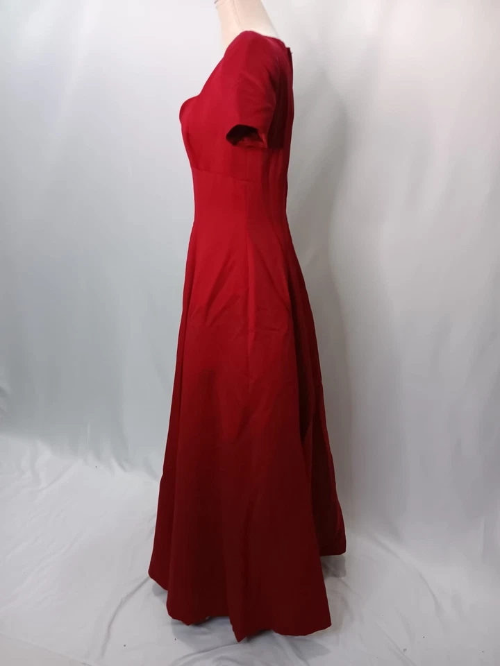 Raro Vestido Victor Costa para Nahdree Rojo Vintage Elegante 100% Poliéster Talla 8 Foto 3 de 4