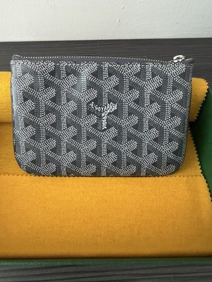 Authentic Brand NEW GOYARD Senat GREY Mini Pouch Zipper Wallet +