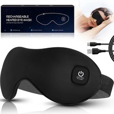 Heated Eye Mask, Cordless Dry Eye Mask Washable Warm Eye Compress Mask with Flax