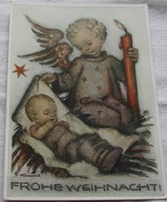 weihnacht Karte alt  Hummelkarte Engel mit Jesukind