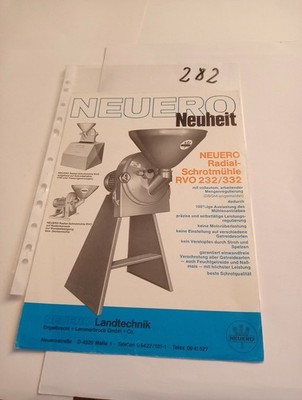 Tractor brochure Neuero grist mill No. 282 other brochures listed