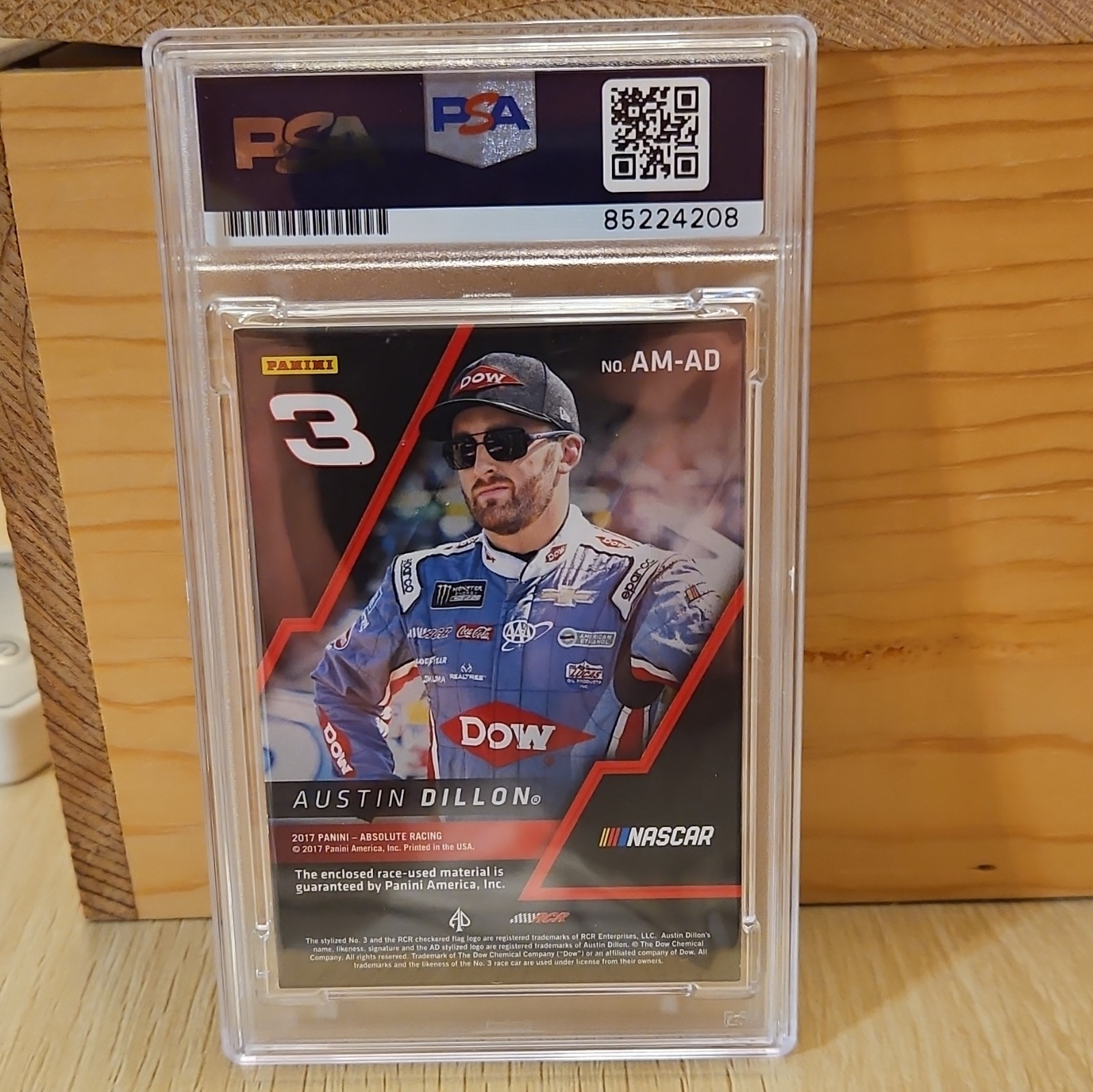 PSA NASCAR 2017 Austin Dillon #3 Hard Signed Auto Patch  PSA 85224208 view 2