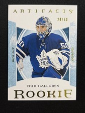 22-23 UD Artifacts Hockey Rookie Green Parallel 191 Erik Kallgren /50