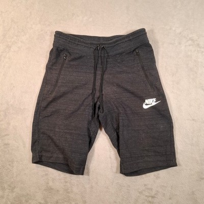 Nike Shorts Herren klein grau Tech Fleece Jogginghose Reißverschlusstasche Sport Freizeit Fitnessstudio 11''