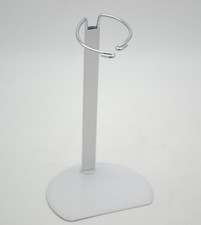 Vintage Strong White Metal Adjustable 5 x 12 Inch Doll Stand Unbranded