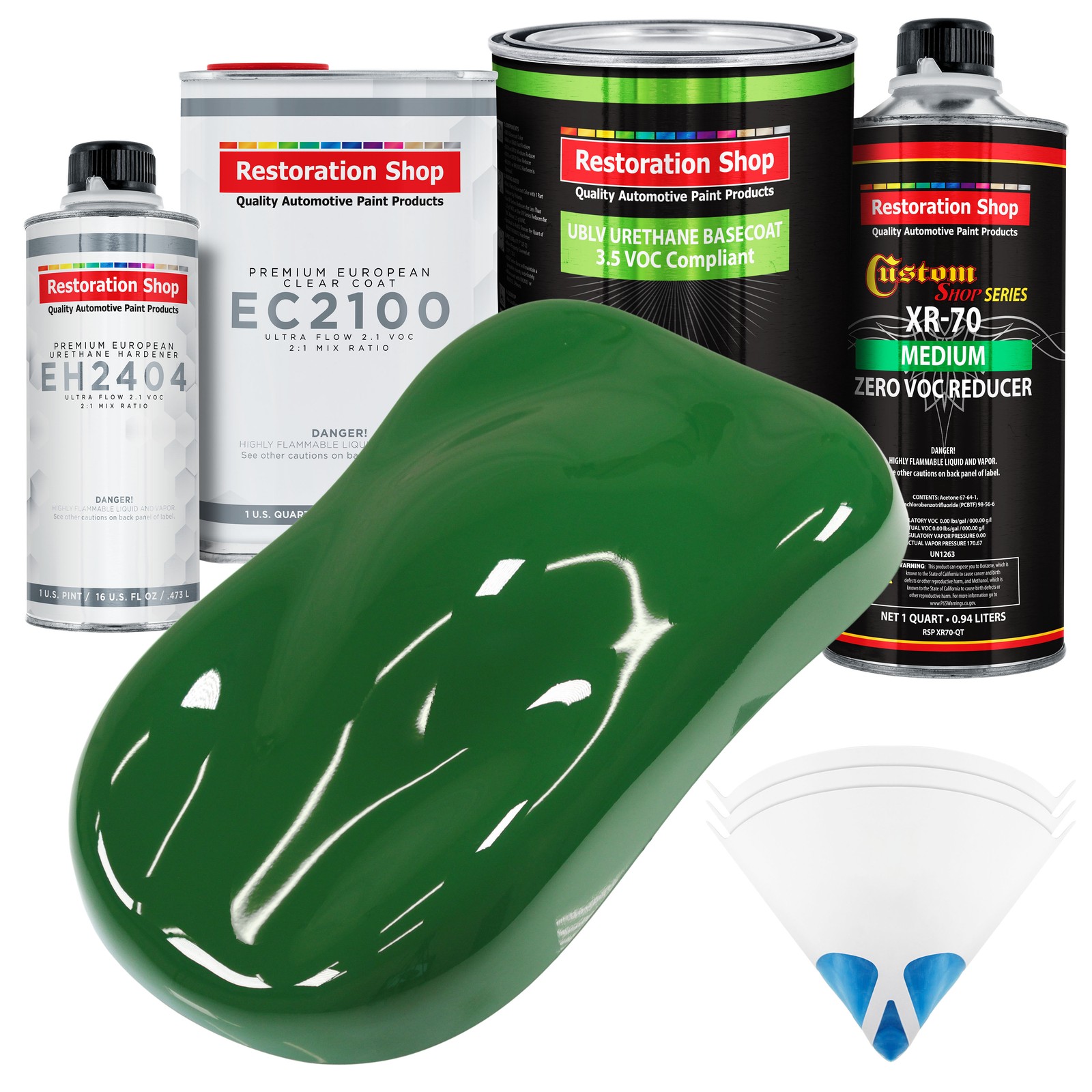 Emerald Green Low VOC Urethane Basecoat Quart Kit with European Clear Coat