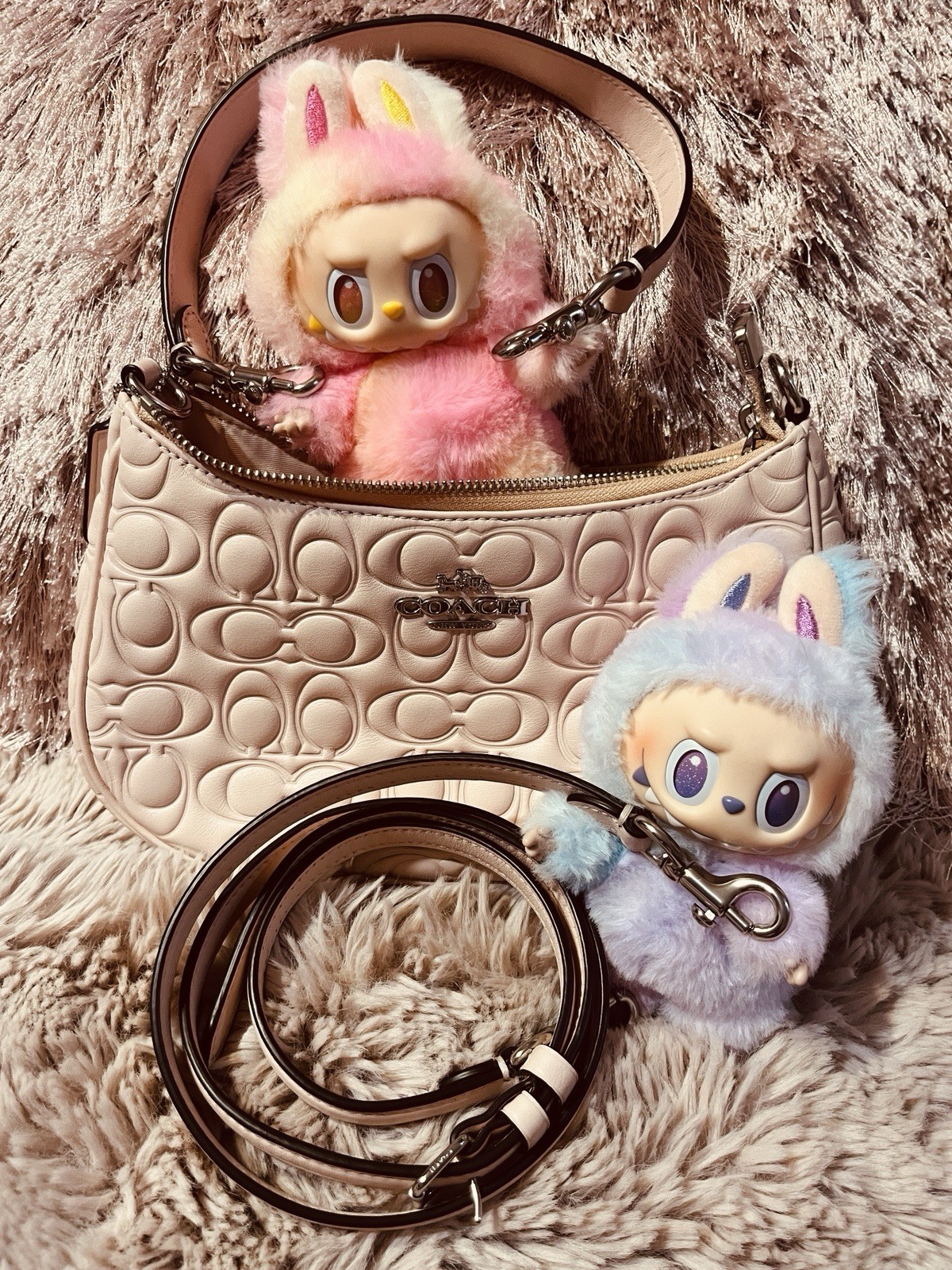 Coach Teri Signature Leather Shoulder Bag in Gold & Black CY774