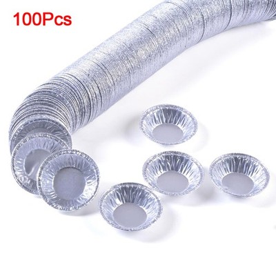 100Pcs Disposable Egg Tart Cookie Muffin Cupcake Aluminum Cake Holder Mould 