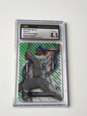 Topps High Tek 2018 Alex Verdugo Dodgers Rookie RC Rainbow Green /99 MLB CSG 8.5