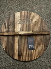 Wooden WOK Lid Fir Handmade Carbonized Finish with Handle YOSUKATA 13.2" Beveled