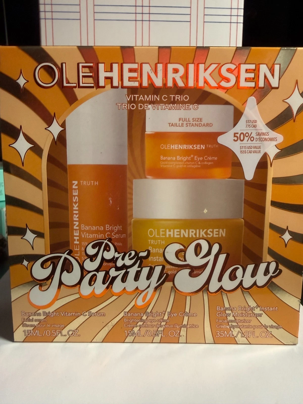 OLE HENRIKSEN Vitamin C Trio Pre Party Glow - 3 full size items -NEW IN BOX
