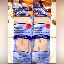 2 Pairs Allary Womens Cushion Insoles One Size Fits All Up to Size 10