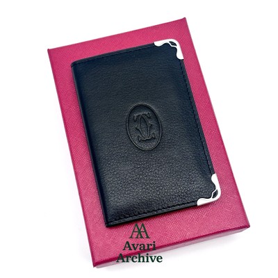 Cartier Must de Cartier Black Leather Card Holder Wallet Made In