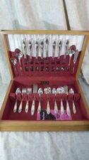 King Edward Silverplate Flatware Set 52 pc Set Box National Silver Co 1936 Paper