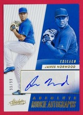  2019 Absolute Rookie Autographs James Norwood  99/99 Gold #22 Chicago Cubs