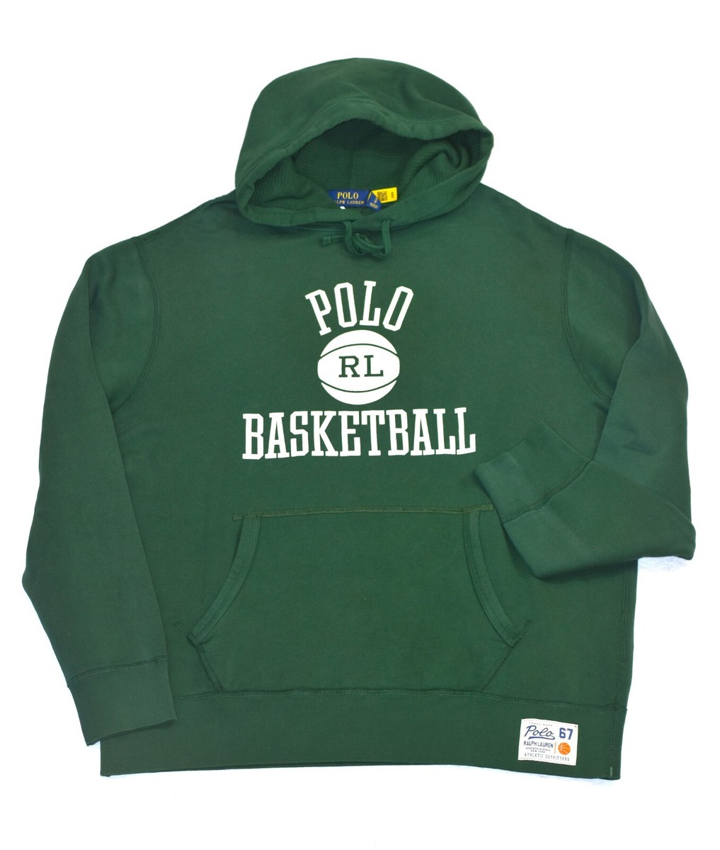 Polo Ralph Lauren Fleece Hoodie Basketball Logo Sweatshirt Mens XL NWT